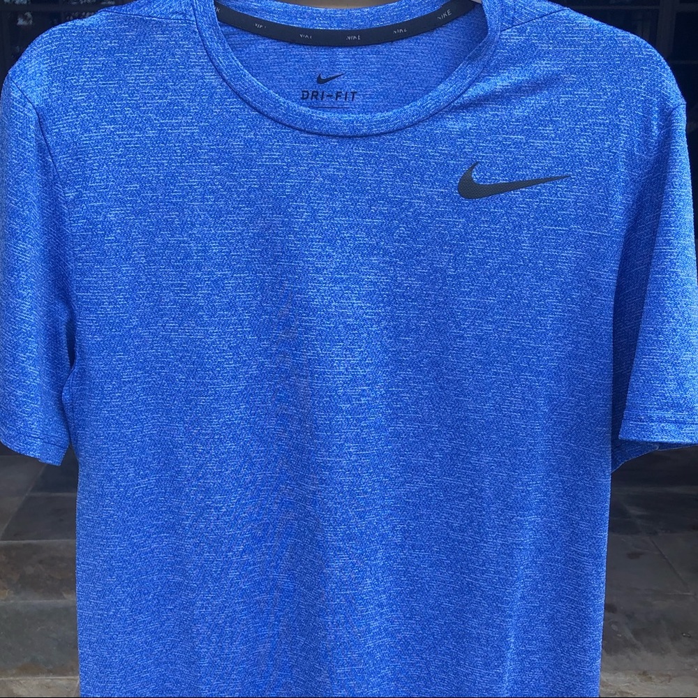 NIKE DRI-FIT ATHLETIC T SHIRT BLUE MENS S